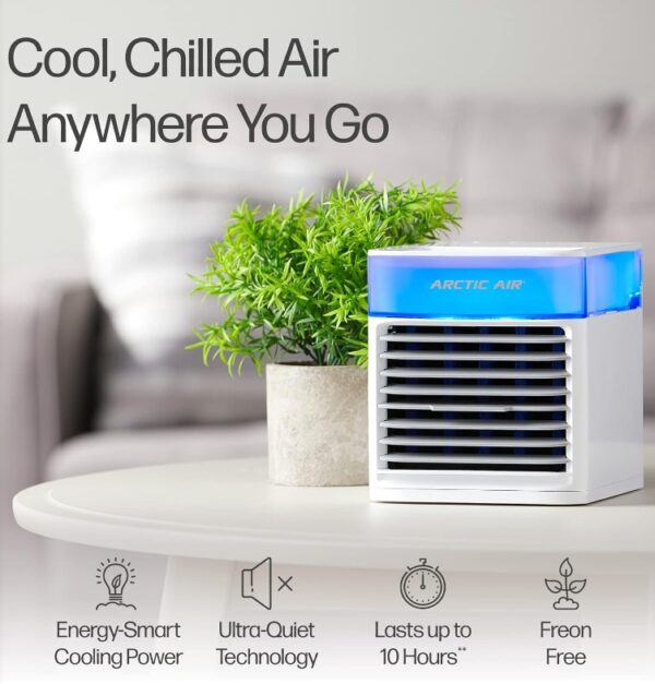 Arctic Air Pure Chill 2.0 Evaporative Air Cooler by Ontel - Powerful, Quiet, Lightweight and Portable Space Cooler with Hydro-Chill Technology For Bedroom, Office, Living Room & More,Blue | EZ Auction