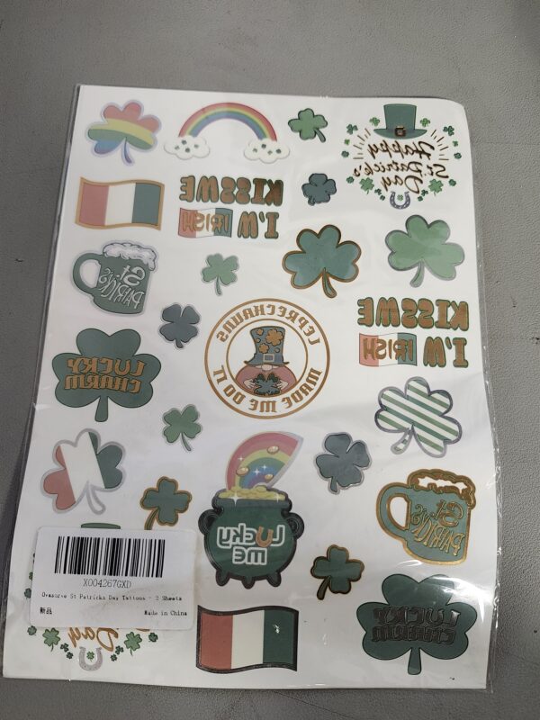 St Patricks Day Tattoos 52 Glitter Shamrock Tattoos, Kiss Me I'm Irish Party Favor Four-leaf Clovers St. Patricks Day Accessories, A HIT for Your Event! | EZ Auction