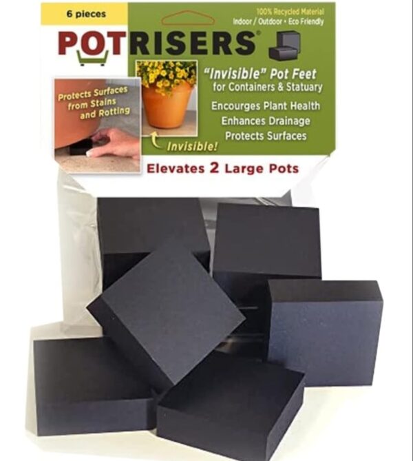 * PACK OF 2 * POTRISERS PR2-6 Invisible Pot Feet Large 2" Size Pot feet 6-Pack Black | EZ Auction