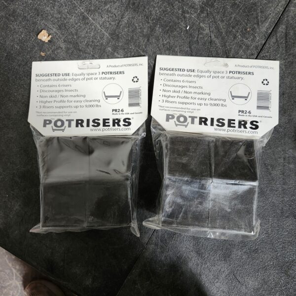 * PACK OF 2 * POTRISERS PR2-6 Invisible Pot Feet Large 2" Size Pot feet 6-Pack Black | EZ Auction