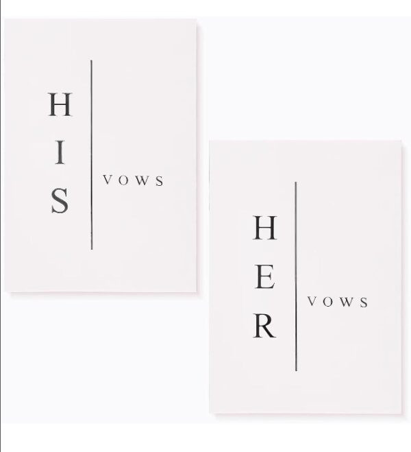 CARAVELOVE Vow Books His and Hers White Vow Book Vows Book for Wedding Set of 2 Wedding Vow Books with 32 Lined Pages Each Vow Book | EZ Auction