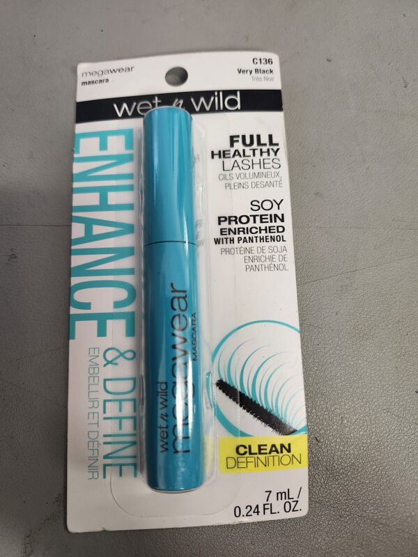 wet n wild Enhance and Define Megawear Mascara, Gentle Gel Volumizing Formula that Promotes Full & Healthy Lashes, Enriched with Soy Protein & Panthenol, Cruelty-Free & Vegan - Black | EZ Auction