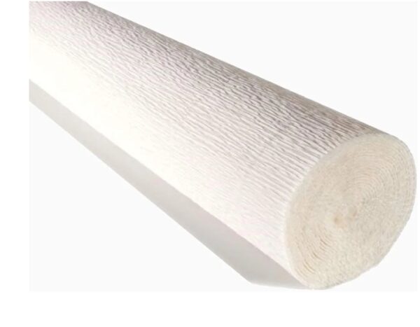 Crepe Paper Roll, Premium Italian Heavy 180 g, 13.3 sqft, White | EZ Auction