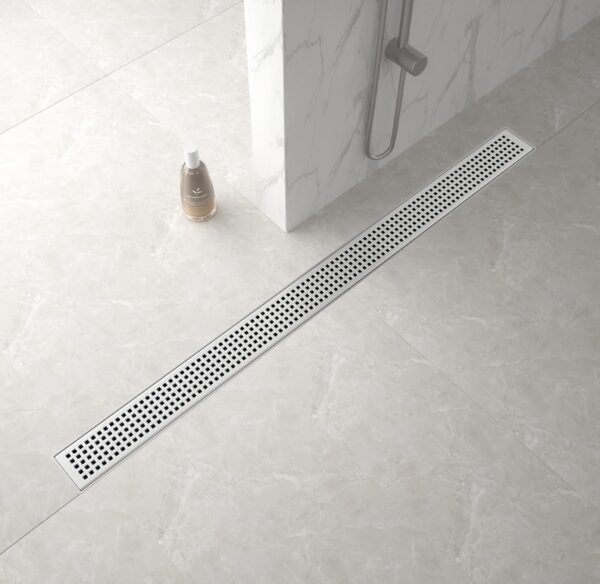 Linear Shower Drain 36", 304 Stainless Steel Floor Drain with Grid Drain Cover & Hair Strainer, Rectangular Shower Drain w/CUPC Certified, Brushed | EZ Auction