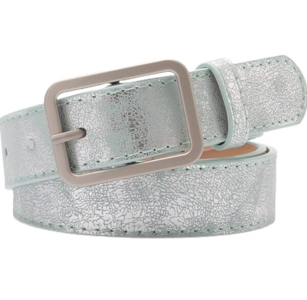 Women's Metal Belt Faux Leather Buckle Metallic Casual Basic Metal Buckle Fitted Comfy Single Breasted | EZ Auction