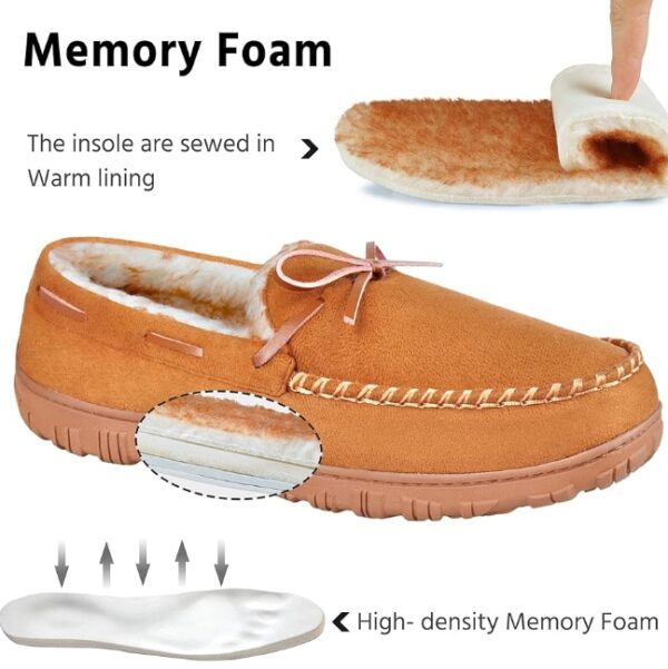 ***SIZE 4****MIXIN Mens Slippers Indoor Outdoor Memory Foam House Shoes Anti-Slip Moccasins Slippers for Men | EZ Auction