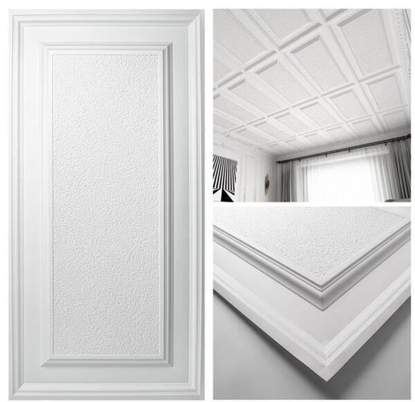 Art3d Drop Ceiling Tiles 24x48 inch White (12-Pack, 96 Sq.ft), 3D Wainscoting Panels Glue up 2x4 ft | EZ Auction