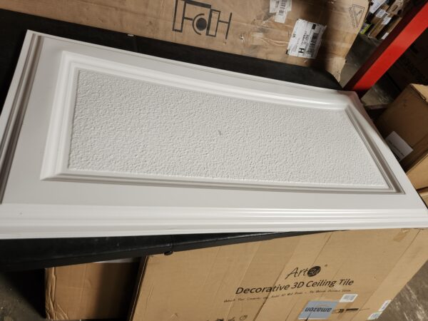 Art3d Drop Ceiling Tiles 24x48 inch White (12-Pack, 96 Sq.ft), 3D Wainscoting Panels Glue up 2x4 ft | EZ Auction