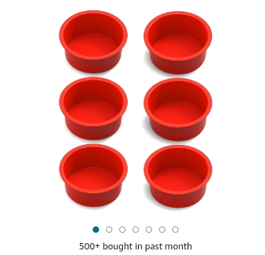 SILIVO 4 inch Cake Pans (6 Pack) - Silicone Mini Smash Cake Pans