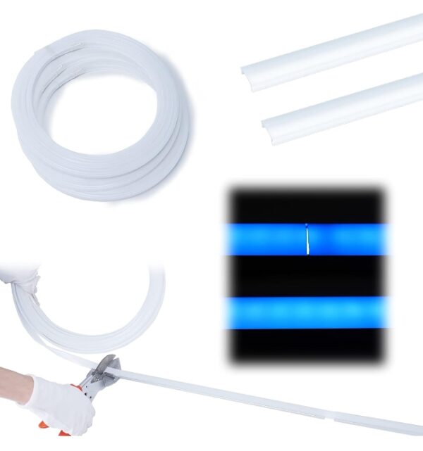 Muzata 3PACK 33FT/10M Continuous Milky White LED Cover Tape Light Seamless Plastic for U1SW U Shape Anti-UV Channel LC03 WW (ONLY Cover No Aluminum LED Channel Included) | EZ Auction