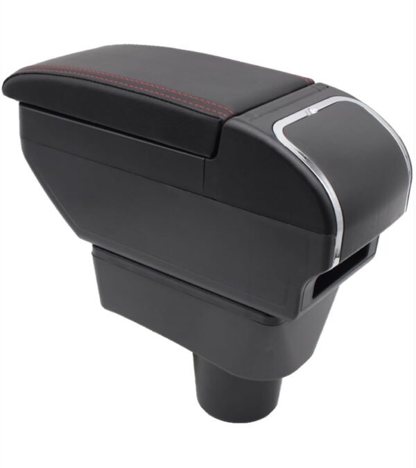 YJYWZH for Mitsubishi Mirage Attrage 2014-2024 Armrest Box Center Storage Box Hand Centre Consoles with Cup Holder Arm Rest Double-Layer Black (Black with Red Thread) | EZ Auction