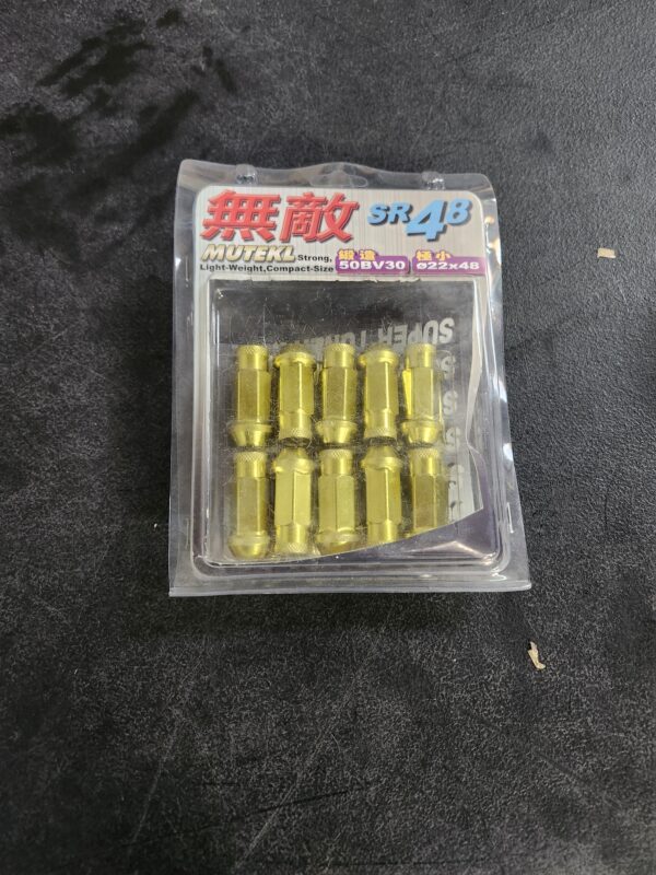 *** MISSING ACCESSORIES *** Muteki 32902Z Wheel Mate Muteki SR48 Open End Locking Lug Nut Set of 4 - Gold Chrome | EZ Auction