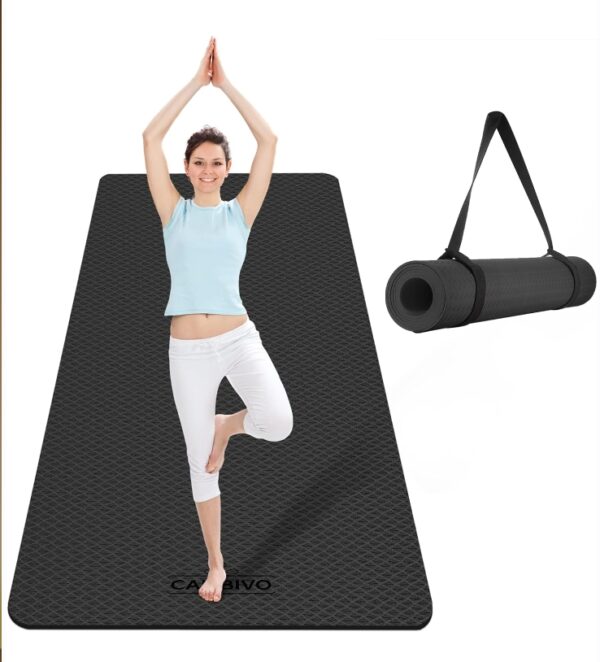 *** USED ***CAMBIVO Extra Wide Yoga Mat for Women and Men (72"/84"x 32"x 1/4") TPE Workout Mat, Non-slip Large Exercise Fitness Mat for Yoga, Pilates, Workout | EZ Auction