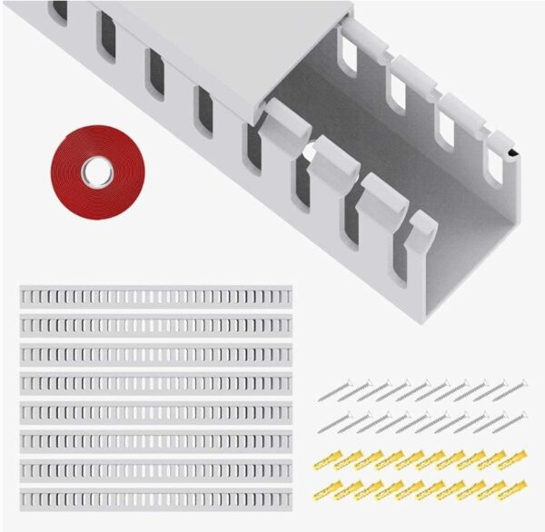 *** ILLUSTRATIVE IMAGE *** ( 6 PCS 36 IN )Open Slot Wiring Raceway Cable Duct, 123in Cable Management Channel Cord Track,Desk Wire Channel, Under Desk Cable Management to Hide Cables, Wires for Computers | EZ Auction