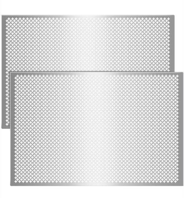 Gisafai Cloverleaf Aluminum Sheet 2 Feet by 3 Feet Perforated Metal Sheets 0.02 Inch Thick Metal Mesh Sheet Decorative Sheet Metal Decorative Aluminum Sheet for Indoor Outdoor, Silver (2 Pcs) | EZ Auction