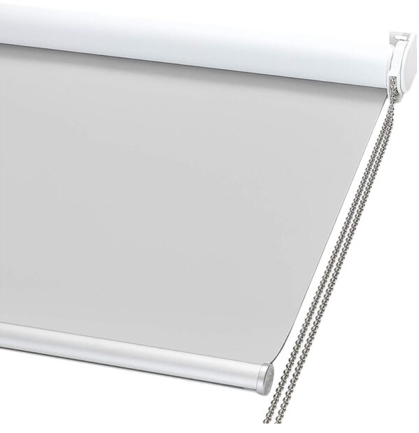 ChrisDowa 100% Blackout Roller Shade, Window Blind with Thermal Insulated, UV Protection Fabric. Total Blackout Roller Blind for Office and Home. Easy to Install.Lightgrey,20" W x 72" H | EZ Auction