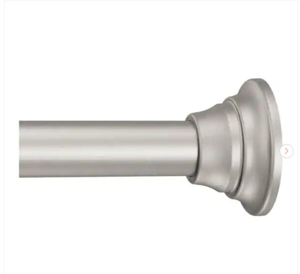 ***MISSING ONE OF THE ENDS***72 in. Adjustable Straight Decorative Tension Shower Rod in Brushed Nickel | EZ Auction