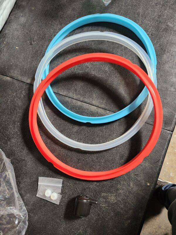 Silicone Sealing Ring, 3 Pack, Savory Sky Blue & Sweet Cherry Red & Common Transparent White, Fit for 8qt | EZ Auction