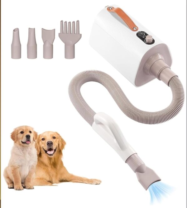 Dog Dryer, Pet Grooming Dryer with High Velocity,Domestic Pet Blow Dryer with Adjustable Temperature and Air Speed,4-in-1 Dog Pet Grooming Dryer for Home | EZ Auction