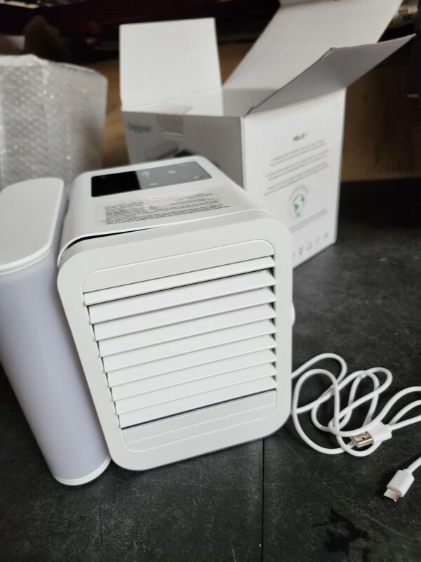 Portable Air Conditioner Cooling Fan: Evaporative Mini Air Cooler with 𝟳 𝗖𝗼𝗹𝗼𝗿𝘀, USB Personal Air Cooler Desktop Ac Unit with 𝟭𝟬𝟬𝟬𝗺𝗹 𝗟𝗮𝗿𝗴𝗲 𝗪𝗮𝘁𝗲𝗿 𝗧𝗮𝗻𝗸 for Room Office Home | EZ Auction