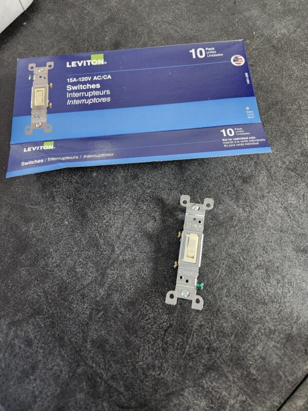 Leviton 15 Amp Single Pole Switch, Ivory (10-Pack) | EZ Auction