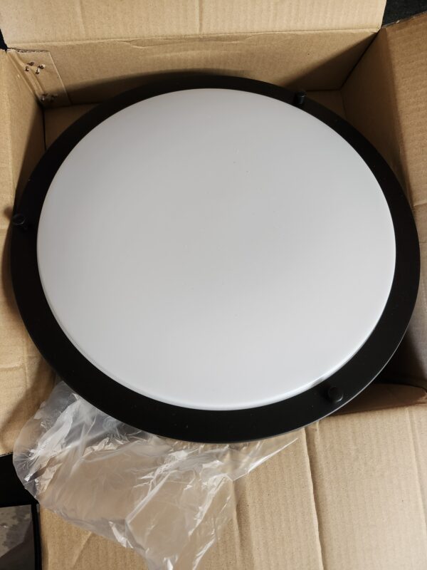 DYMOND LED Ring Ceiling Light Flush Mount Matte Black (10'' Ring) | EZ Auction