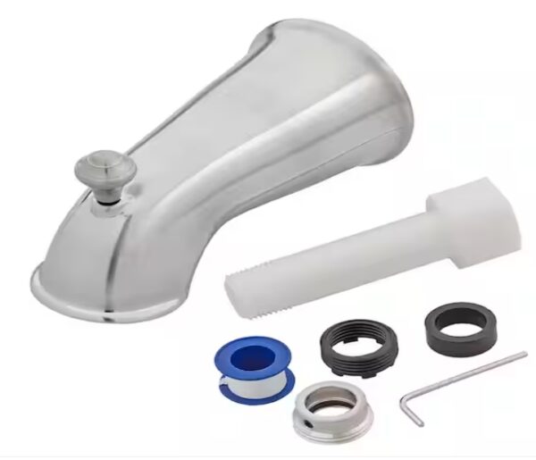 Everbilt Decorative Tub Spout with Diverter in Brushed Nickel | EZ Auction