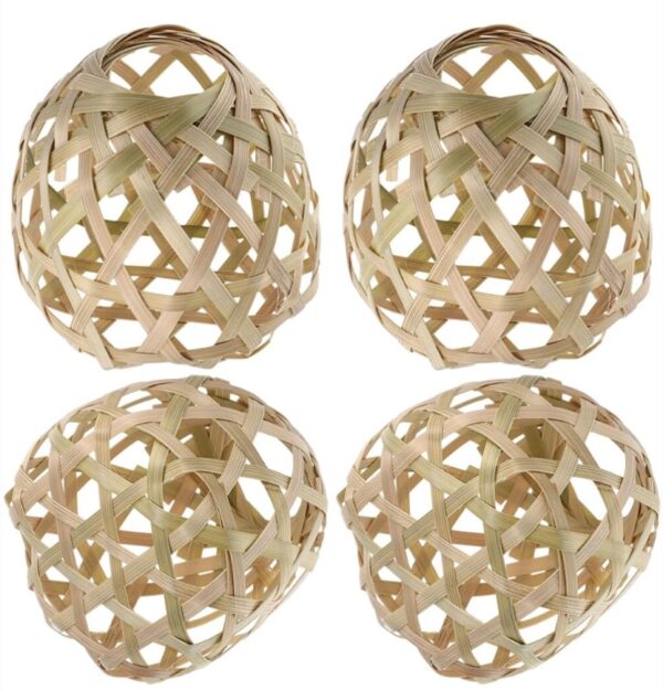 ( 5 PACK ) Ceiling Light Shade 4pcs Woven Lamp Shade Rustic Style Ceiling Lamp Chandelier Cover Mini Globe Lamp Cover Pendant Light Lampshade Rustic Style Basket Ceiling Fan Light Bulb Cover | EZ Auction