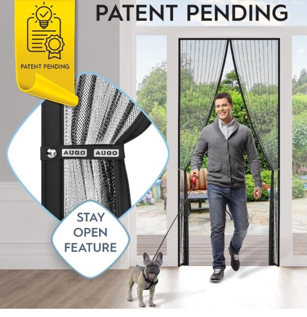 USED AUGO Magnetic Screen Door - Self Sealing, Heavy Duty, Hands Free Mesh Partition Keeps Bugs Out - Pet and Kid Friendly - Patent Pending Keep Open Feature - 38 Inch x 83 Inch | EZ Auction