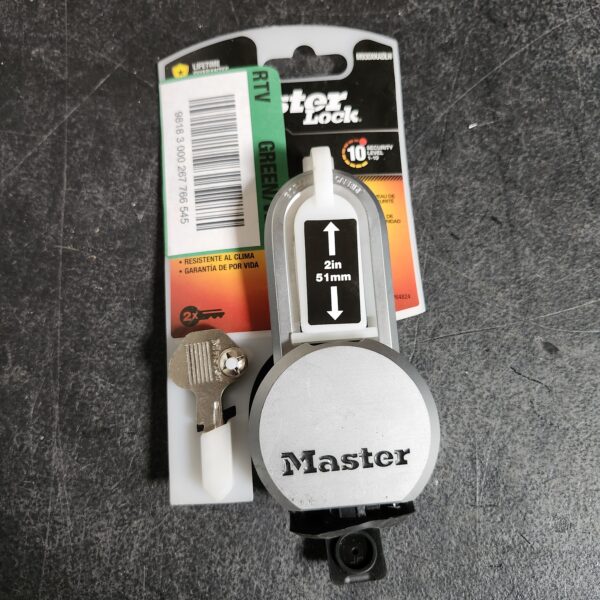 MASTER LOCK Heavy Duty Outdoor Padlock with Key, 2-1/2 in. Wide | EZ Auction