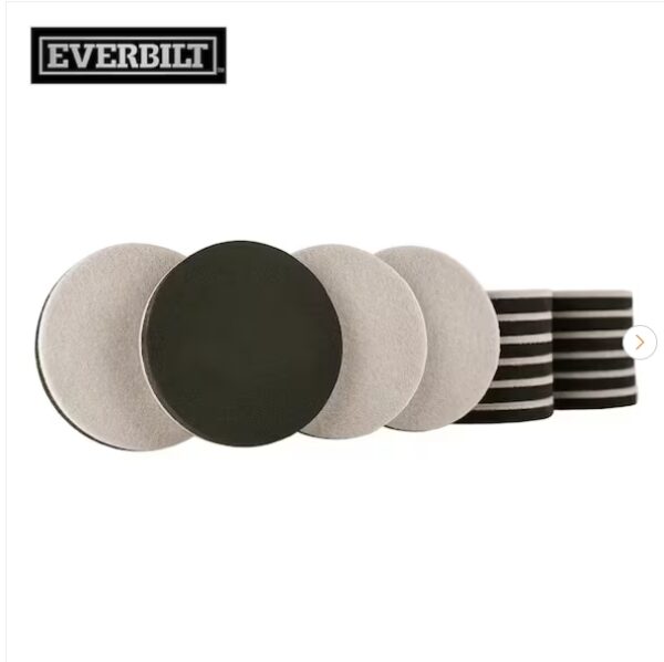 3-1/2 in. Beige and Black Round Felt Heavy Duty Furniture Slider Pads for Hard Floors (16-Pack) | EZ Auction