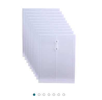 Letter Size Clear Poly Envelopes with String Closure 12 Pack, EGOSKY ...