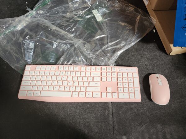 Wireless Keyboard and Mouse Combo, Lovaky 2.4G Full-Sized Ergonomic Keyboard Mouse, 3 DPI Adjustable Cordless USB Keyboard and Mouse, Quiet Click for Computer/Laptop/Windows/Mac (1 Pack, Pink) | EZ Auction