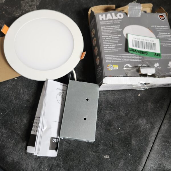 HALO HLBSL Series 6 in. Adjustable CCT Canless IC Rated Dimmable Indoor, Outdoor Integrated LED Recessed Light Kit | EZ Auction