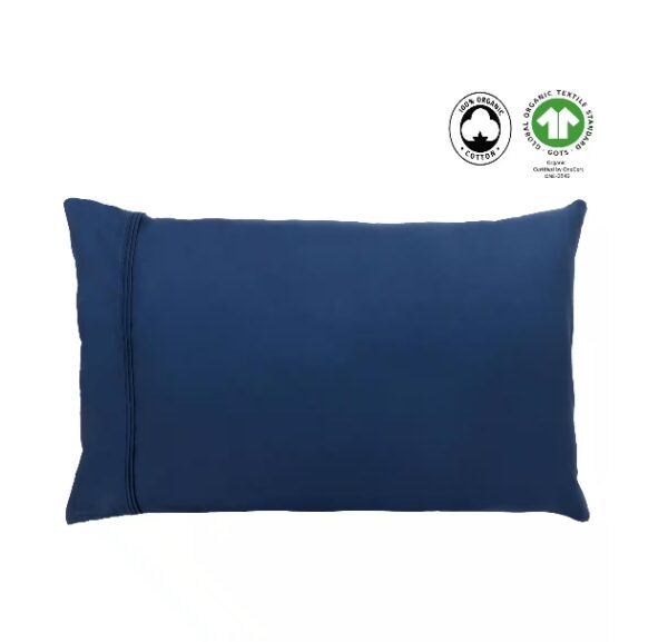 SET OF 2- Navy Blue Standard Pillowcases | EZ Auction