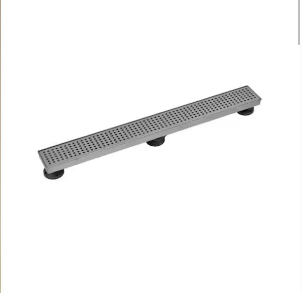 "Oatey Designline 28 in. Stainless Steel Linear Shower Drain with Square Pattern Drain Cover" | EZ Auction