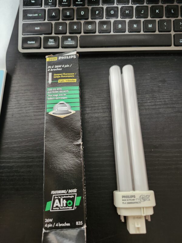 Philips Alto PL-C Energy Saver Compact Fluorescent Light Bulb: 1800-Lumen, 3500-Kelvin, 26-Watt, 4-Pin G24-3 Base, Daylight | EZ Auction