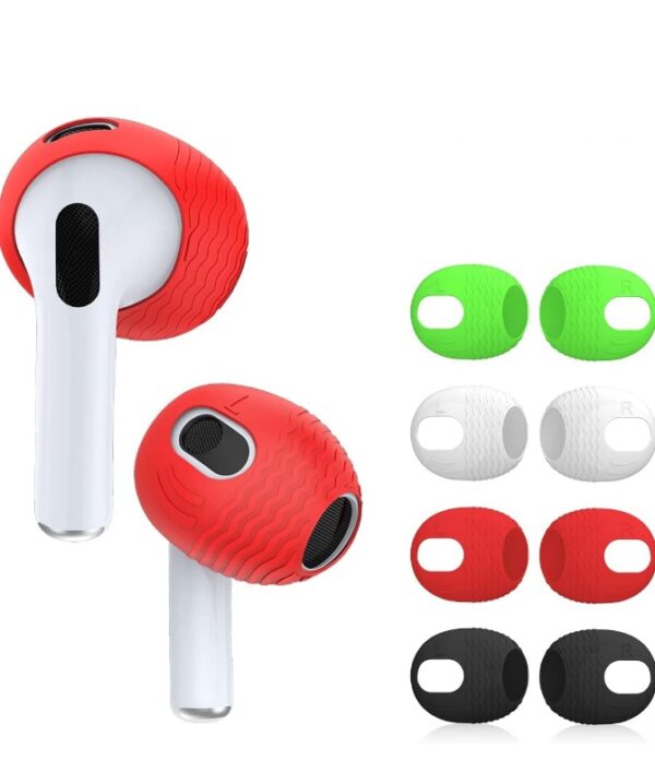 [4-Pairs] for AirPods 3 Ear Tips Covers【Fit in The Charging Case】, AIBEAMER Silicone Anti-Slip/Dust Ear Covers Accessories Compatible with AirPods 3rd Generation 2021 (Black,Red,Green,Orange,White) | EZ Auction