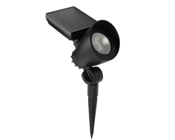 3 PACKS 55 Lumens Black LED Outdoor Solar Spotlight with Adjustable Head | EZ Auction