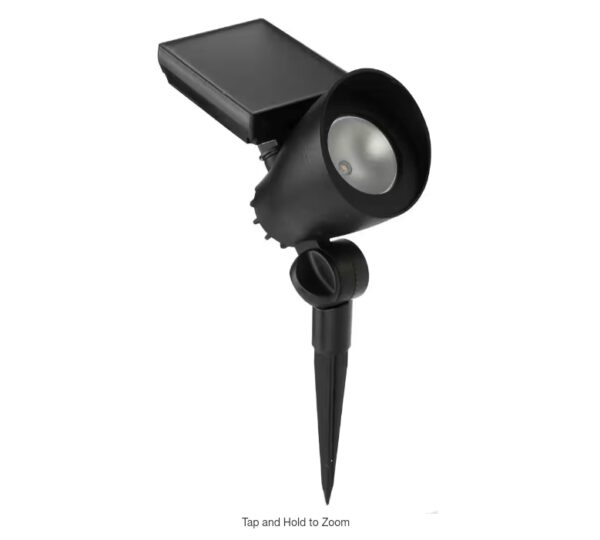 3 PACKS 55 Lumens Black LED Outdoor Solar Spotlight with Adjustable Head | EZ Auction