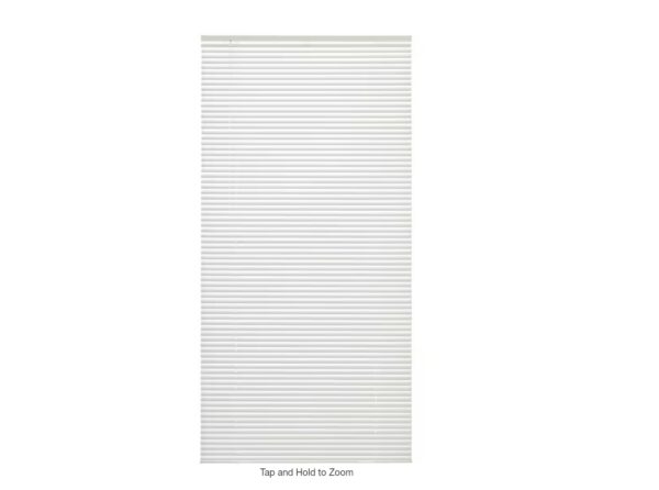 White Cordless Light Filtering Vinyl Mini Blinds with 1 in. Slats - 46 in. W x 64 in. L | EZ Auction