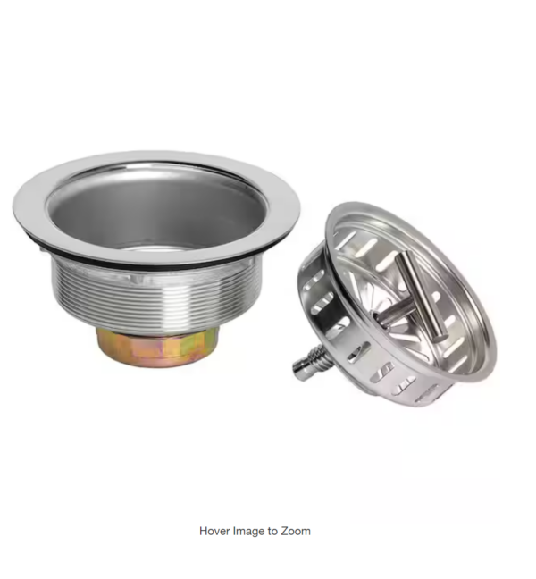 Glacier Bay Spin Lock Sink Strainer in Stainless Steel 7043-105SS | EZ Auction