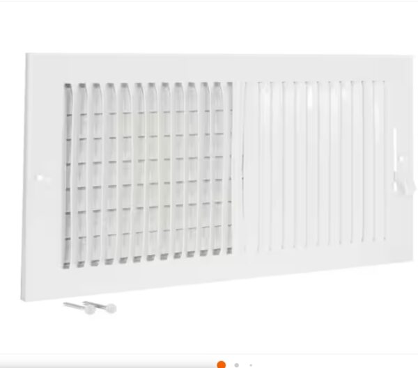 EZ-FLO 14 in. x 8 in. 2-Way Steel Wall/Ceiling Registered, White | EZ Auction