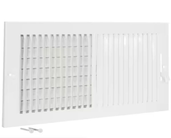 EZ-FLO 14 in. x 8 in. 2-Way Steel Wall/Ceiling Registered, White | EZ Auction