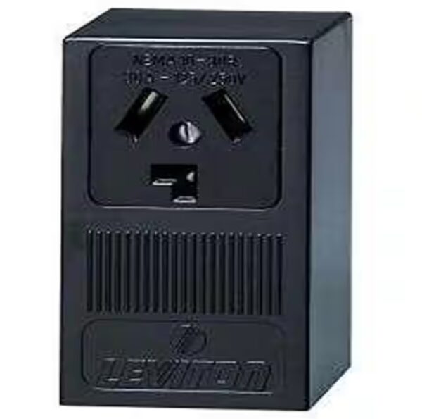 Leviton 30 Amp Surface Mount Power Single Outlet, Black | EZ Auction