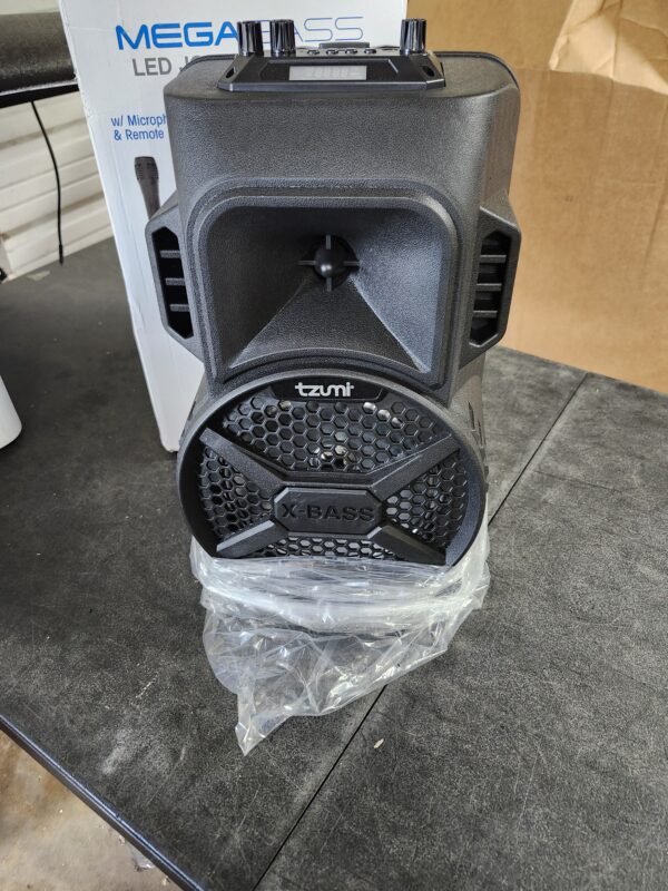 *** MICROPHONE AND CONTROL ARE MISSING *** Tzumi Megabass LED Jobsite Speaker | EZ Auction