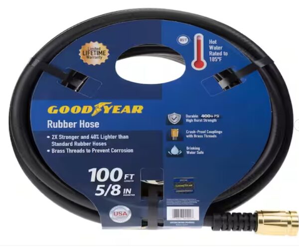 Goodyear MAXLite 5/8 in. x 100 ft. Premium Duty Rubber plus Water Hose | EZ Auction