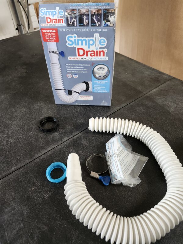 SIMPLE DRAIN 1.25 in. Rubber Threaded P-Trap Bathroom Single Sink Drain Kit | EZ Auction