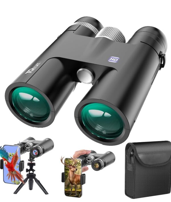 18x50 HD Binoculars for Adults with Upgraded Phone Adapter, Tripod and Tripod Adapter - High Powered with Super Bright and Large View for Bird Watching,Hunting,Travel | EZ Auction