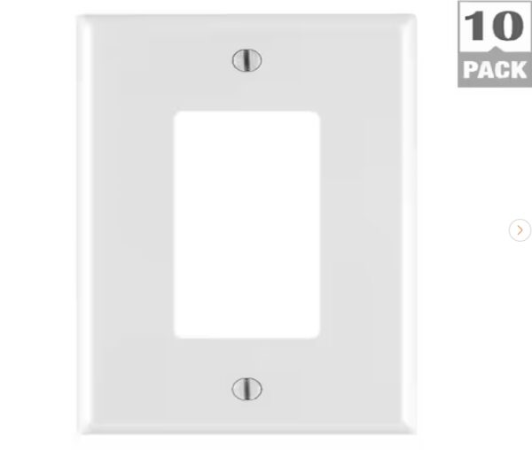 Leviton Decora 1-Gang White Decorator/Rocker Midway Nylon Wall Plate (10-Pack) | EZ Auction